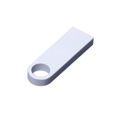 Купить USB 2.0-флешка на 8 Гб с мини чипом и круглым отверстием, белый с нанесением логотипа