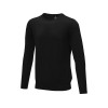 Купить Мужской пуловер Merrit с круглым вырезом, черный с нанесением логотипа