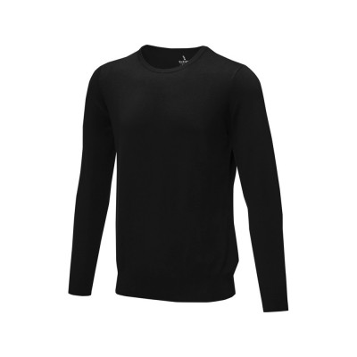 Купить Мужской пуловер Merrit с круглым вырезом, черный с нанесением логотипа