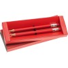 Купить Набор Даллас: ручка шариковая, карандаш с ластиком в футляре, красный с нанесением логотипа