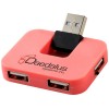 Купить USB Hub Gaia на 4 порта, розовый с нанесением логотипа