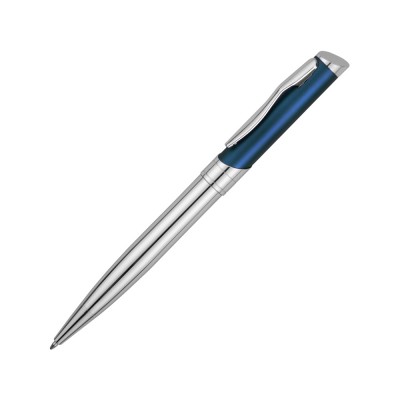 Купить Ручка шариковая Глазго серебристая/синяя с нанесением