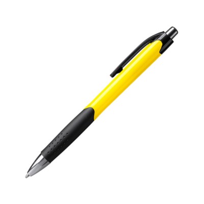 Купить Ручка пластиковая шариковая DANTE, черный/желтый с нанесением логотипа