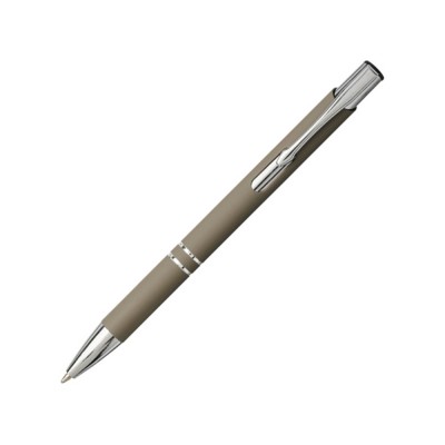 Купить Шариковая кнопочная ручка Moneta с матовым антискользящим покрытием, темно-серый с нанесением