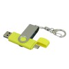 Купить Флешка с  поворотным механизмом, c дополнительным разъемом Micro USB, 16 Гб, желтый с нанесением логотипа