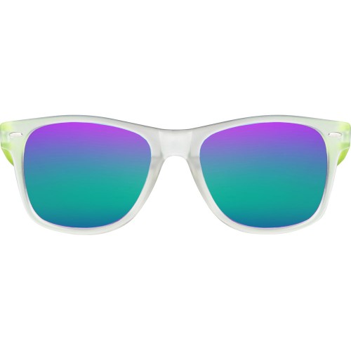 Купить Очки солнцезащитные с зеркальными линзами Partymaker, лайм с нанесением логотипа