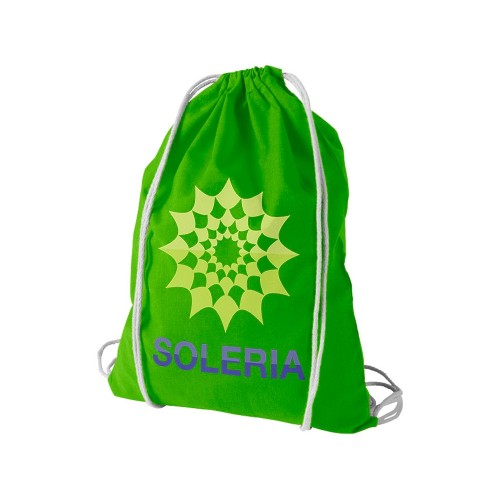 Купить Рюкзак хлопковый Oregon, лайм с нанесением логотипа