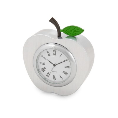 Купить Часы настольные Серебряное яблоко, серебристый с нанесением
