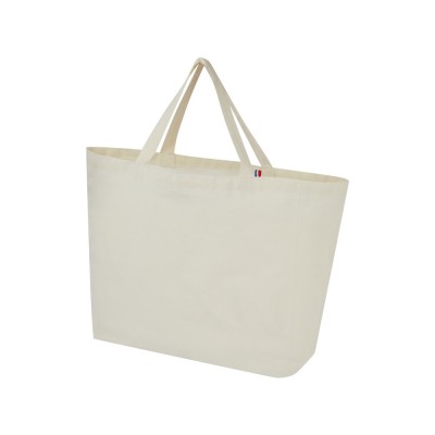 Купить Переработанная эко-сумка Cannes плотностью 200 г/м2 вторичной переработки - Натуральный с нанесением логотипа