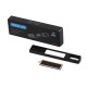 Купить USB 2.0- флешка на 32 Гб c подсветкой логотипа Hook LED, темно-серый, синяя подсветка с нанесением логотипа