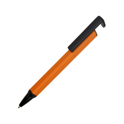 Купить Ручка-подставка металлическая, Кипер Q, оранжевый/черный с нанесением