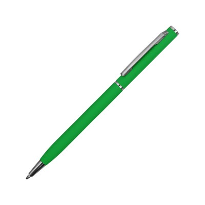 Купить Ручка металлическая шариковая Атриум с покрытием софт-тач, зеленый с нанесением логотипа