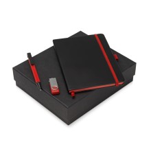 Подарочный набор Q-edge с флешкой, ручкой-подставкой и блокнотом А5, красный