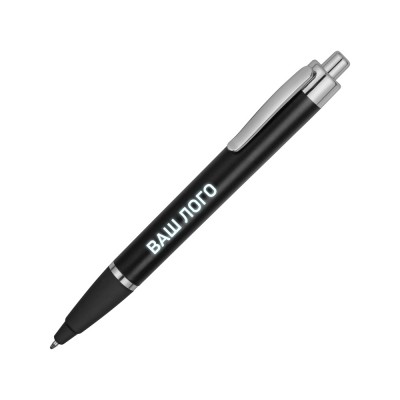 Купить Ручка пластиковая шариковая Glow с подсветкой, черный/серебристый с нанесением логотипа