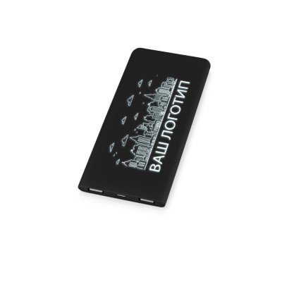 Портативное зарядное устройство с белой подсветкой логотипа Faros, soft-touch, 4000 mAh