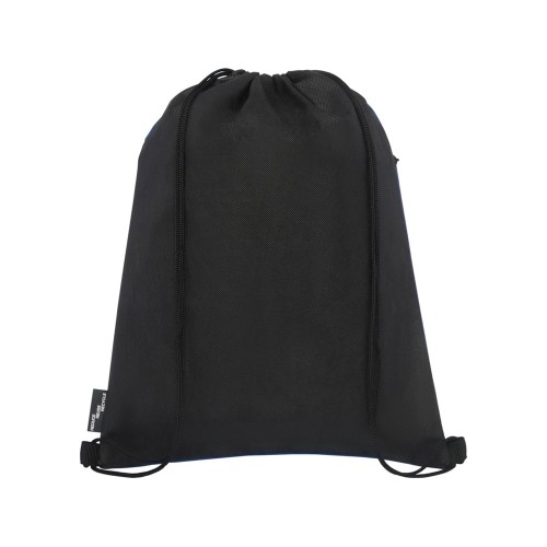 Купить Рюкзак со шнурком Ross из переработанного ПЭТ, heather navy с нанесением логотипа