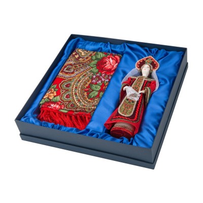 Купить Набор Евдокия: кукла в народном костюме, платок, красный с нанесением