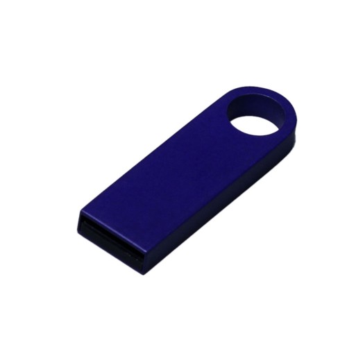 Купить USB 2.0-флешка на 32 Гб с мини чипом и круглым отверстием, синий с нанесением логотипа