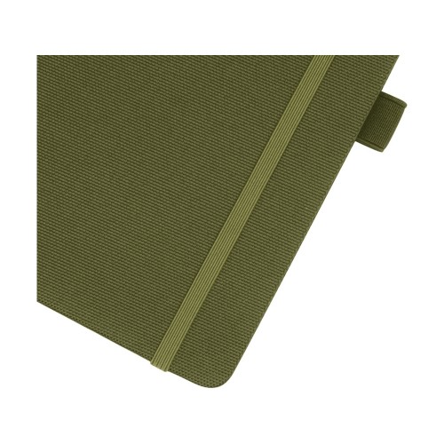 Купить Блокнот Honua форматом A5 из переработанной бумаги с обложкой из переработанного ПЭТ, зеленый лесной с нанесением логотипа