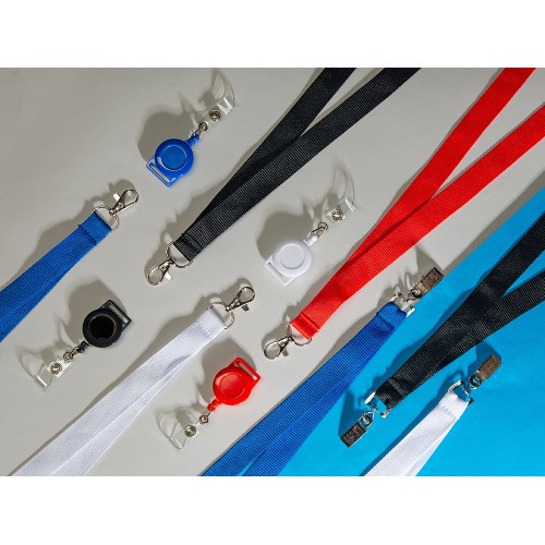 Купить Ретрактор с ушком для ленты, красный с нанесением логотипа