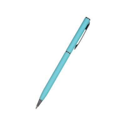 Купить Ручка Palermo шариковая автоматическая, бирюзовый металлический корпус, 0,7 мм, синяя с нанесением