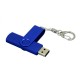 Купить Флешка с поворотным механизмом, c дополнительным разъемом Micro USB, 64 Гб, синий с нанесением логотипа