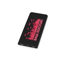 Портативное зарядное устройство с красной подсветкой логотипа Faros, soft-touch, 4000 mAh