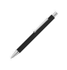Ручка шариковая металлическая Pyra soft-touch с зеркальной гравировкой, черный