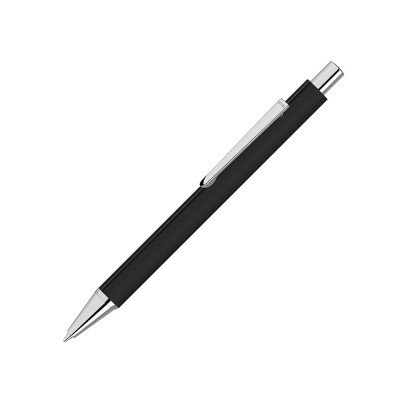 Купить Ручка шариковая металлическая Pyra soft-touch с зеркальной гравировкой, черный с нанесением логотипа