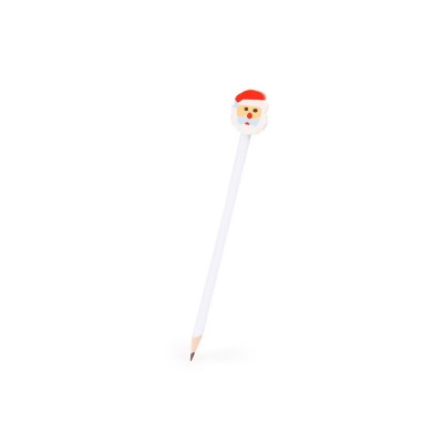 Купить Карандаш NUSS с ластиком в виде деда мороза, белый/красный с нанесением логотипа