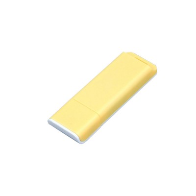 Купить Флешка 3.0 прямоугольной формы, оригинальный дизайн, двухцветный корпус, 32 Гб, желтый/белый с нанесением