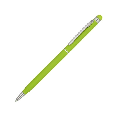 Купить Ручка-стилус шариковая Jucy Soft с покрытием soft touch, зеленое яблоко с нанесением