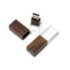 Купить USB-флешка на 64 ГБ прямоугольной формы, под гравировку 3D логотипа, материал стекло, с деревянным колпачком красного цвета, зеленый с нанесением логотипа