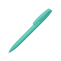 Шариковая ручка Coral Gum  с прорезиненным soft-touch корпусом и клипом., бирюзовый
