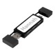 Купить Mulan Двойной USB 2.0-хаб, черный с нанесением логотипа