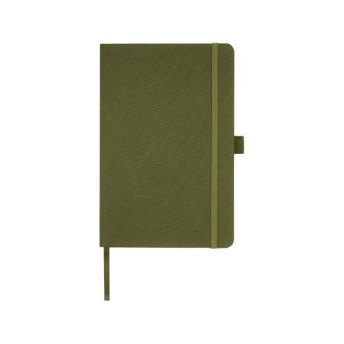 Купить Блокнот Honua форматом A5 из переработанной бумаги с обложкой из переработанного ПЭТ, зеленый лесной с нанесением логотипа