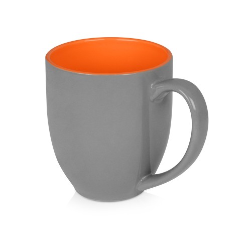 Купить Кружка керамическая Gracy 450мл, серый/оранжевый с нанесением логотипа
