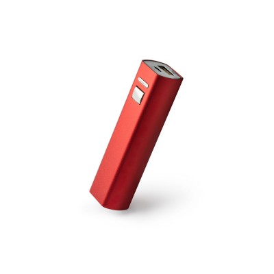 Внешний аккумулятор BENDER из алюминия емкостью 2600 мАч, красный
