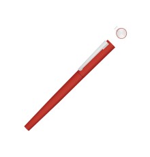 Ручка металлическая роллер Brush R GUM soft-touch с зеркальной гравировкой, красный