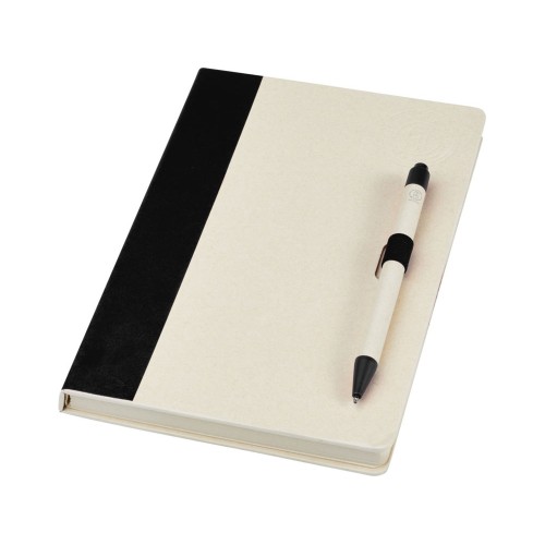 Купить Блокнот размером A5 и шариковая ручка Dairy Dream, черный с нанесением логотипа