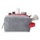 Купить Косметичка из РПЕТ фетра с ручкой Felt, серый с красным с нанесением логотипа