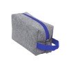 Купить Косметичка из РПЕТ фетра с ручкой Felt, серый с синим с нанесением логотипа