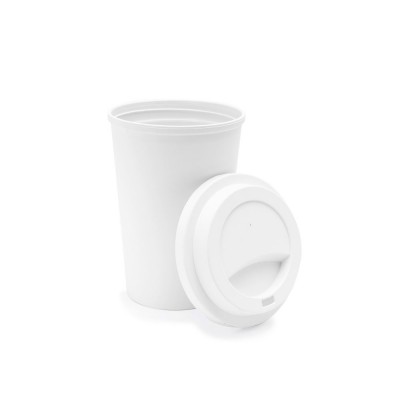 Купить Биоразлагаемый многоразовый стакан BUSTAN из PLA, 450 мл, белый с нанесением логотипа