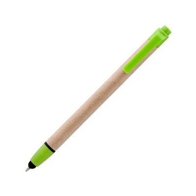 Купить Ручка-стилус шариковая Planet, бежевый/лайм с нанесением