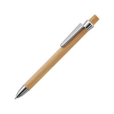 Купить Ручка шариковая деревянная BEECH, черный, 1 мм, светло-коричневый с нанесением логотипа