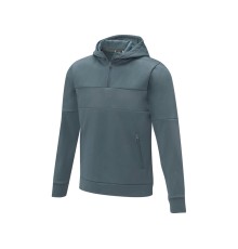 Мужской свитер анорак Sayan на молнии на половину длины с капюшоном, steel grey