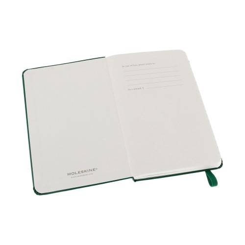 Купить Записная книжка Moleskine Classic (в линейку) в твердой обложке, Pocket (9x14см), зеленый с нанесением логотипа