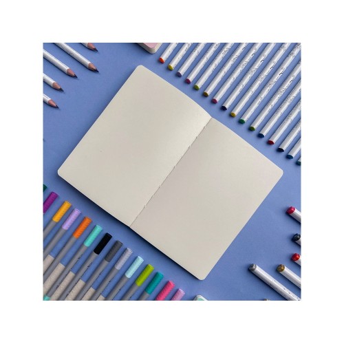 Купить Скетчбук Sketch & Art в мягком переплете 140х210 мм, 100 л. бежевой бумаги 100 гр., розовый с нанесением логотипа