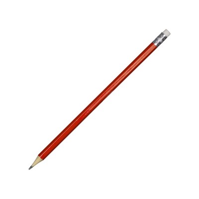Купить Шестигранный карандаш с ластиком Presto, красный с нанесением логотипа