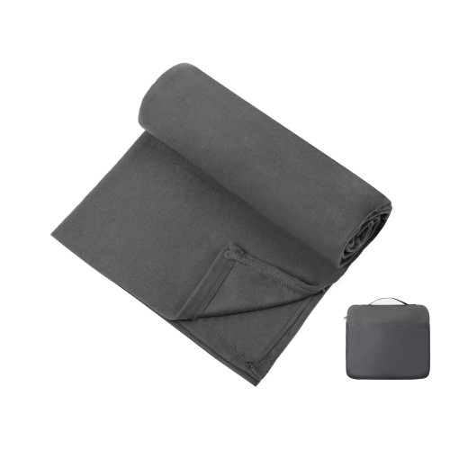 Купить Плед для путешествий Flight в чехле с ручкой и карманом, серый с нанесением логотипа